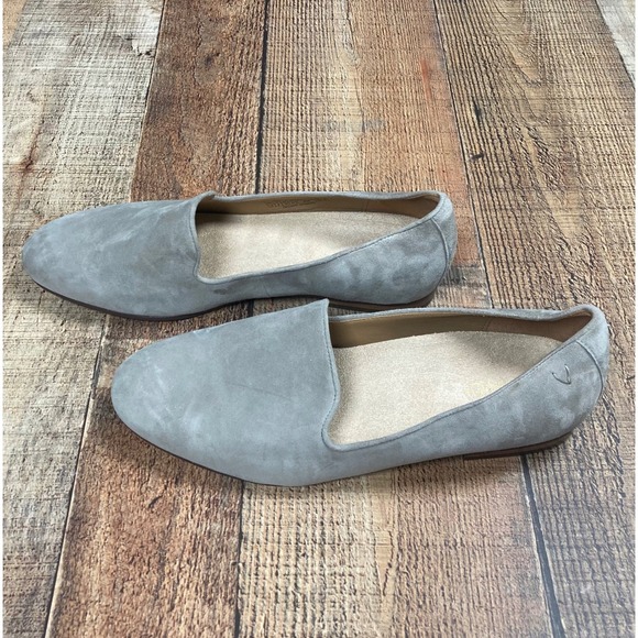 Vionic Willa Taupe Suede Slip On Loafers Womens 10 Wide Almond Toe Flat Shoes - Picture 3 of 7